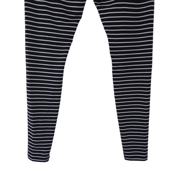 Scorpio Sol Leggings Small Black White Striped High Waist Stretch Athletic Pants - Picture 6 of 8
